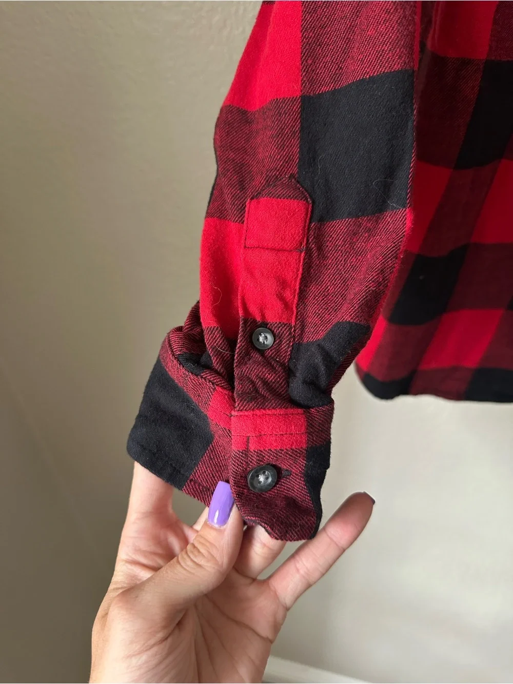Old Navy Red and Black Buffalo Plaid Button-Down Shirt